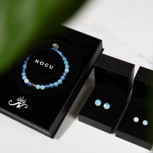 Opal-Mondstein | 925er Sterlingsilber | Edelstein-Ohrstecker